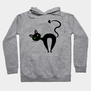 Black Cartoon Cat Hoodie